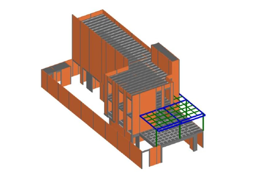 Modelo estructural tridimensional de Casa PAH